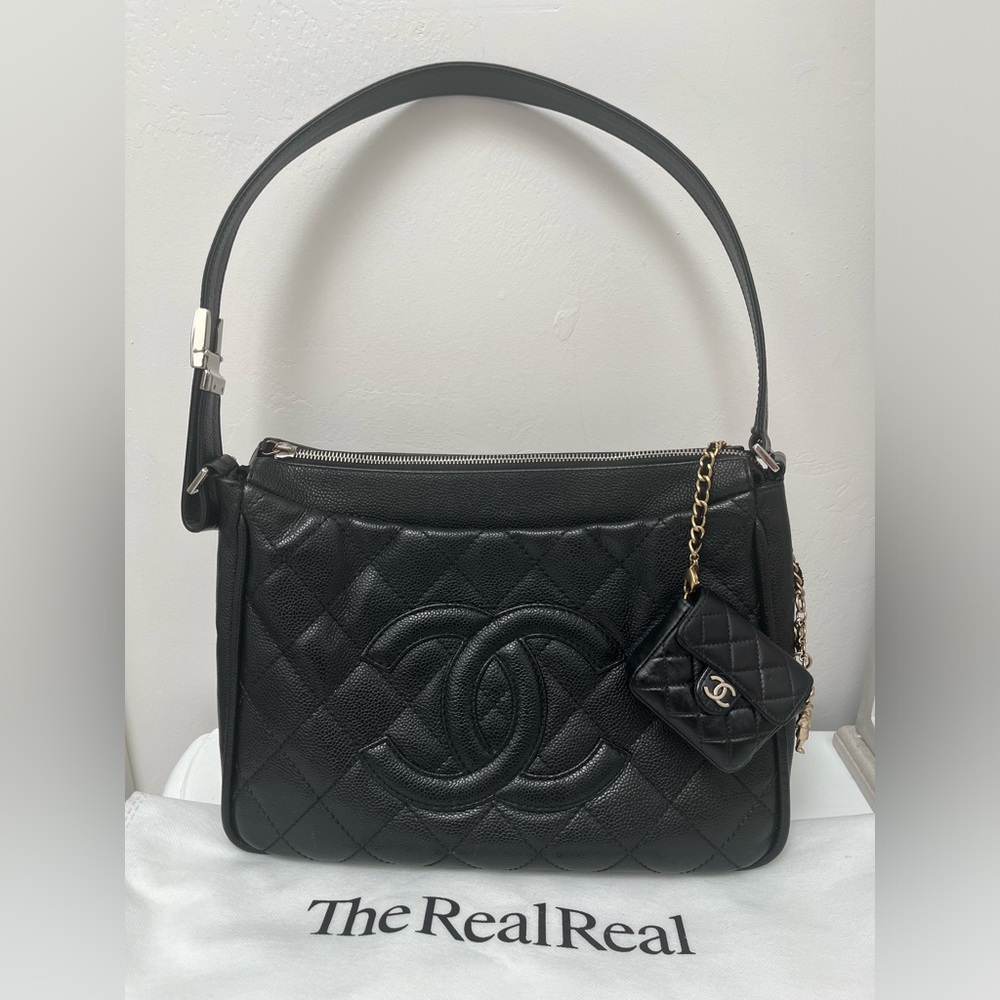 CHANEL Black Quilted timeless Hobo Bag